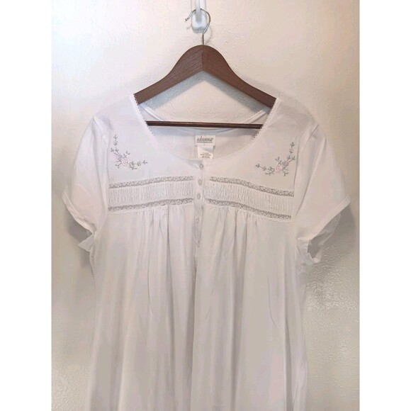 NWT Adonna White 100% Cotton Nightgown XL Cottagecore Lace Floral Embroidery... - Picture 3 of 11